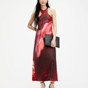 AllSaints Betina Slim Racer Neck Arches Maxi Dress