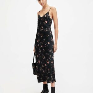 AllSaints Bryony Tanana Slim Fit Midi Slip Dress