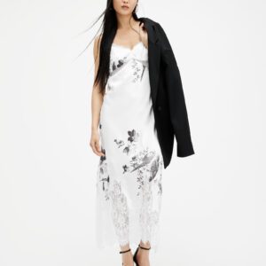 AllSaints Evangelia Iona Slim Fit Midi Slip Dress