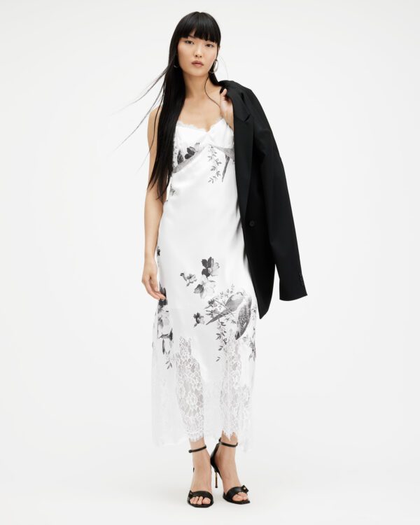 AllSaints Evangelia Iona Slim Fit Midi Slip Dress