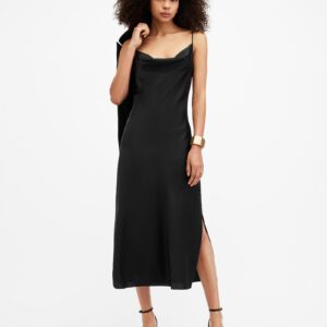 AllSaints Hadley Cowl Neck Midi Slip Dress