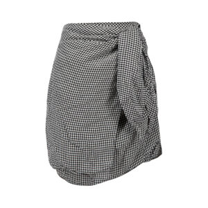 Altuzarra Black Gingham Asymmetric Wrap Mini Skirt