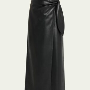 Amas Faux-Leather Wrap Skirt