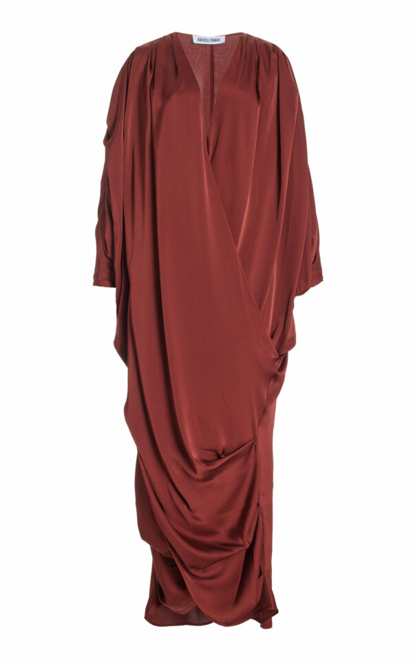 Andrea Iyamah - Tibara Kaftan Maxi Dress - Burgundy - S/M - Moda Operandi