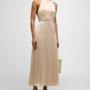 Andrea Silk Backless Halter Dress