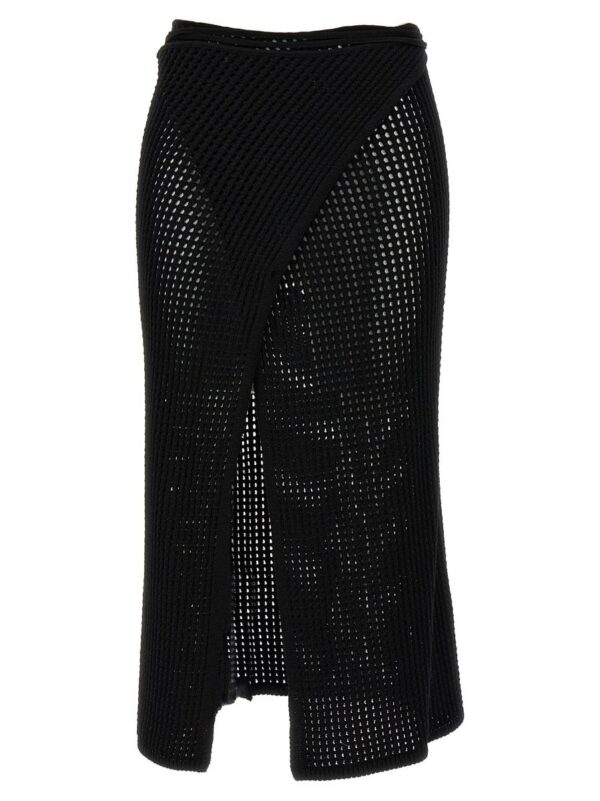 Andreādamo 'Fishnet Knit Midi Wrap' Skirt