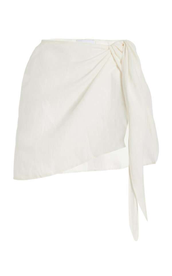 Anemos - The Wrap Linen-Blend Mini Skirt - White - XL - Moda Operandi