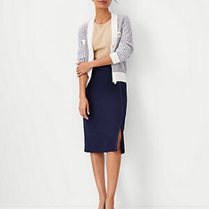 Ann Taylor Chain Trim Tweed Wrap Skirt