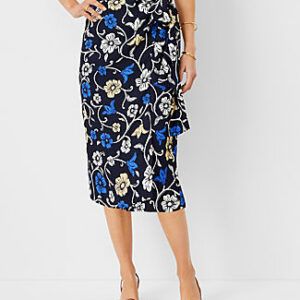 Ann Taylor Floral Sarong Wrap Pencil Skirt