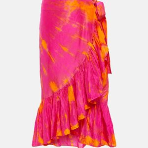 Anna Kosturova Tie-dyed silk wrap skirt