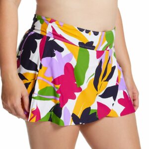 Anne Cole Women's Plus Size Lush Garden Tulip Drape Swim Skirt (PB41680) | Size 22W | HerRoom.com