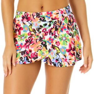 Anne Cole Women's Printed Tulip-Drape Swim Skirt - Sun Blossom Multi