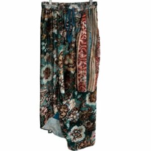 Anthropologie Tryb Boho Velour Asymetrical Faux Wrap Skirt S in Brown, Women's (Size 28)