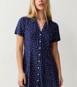 Archive At UO Navy Polka Dot Tea Dress - Navy XS at Urban Outfitters