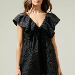 Arielle Jacquard Mini Babydoll Dress