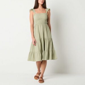 Arizona Sleeveless Midi Sundress Juniors, X-large, Green