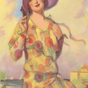 Art Print: Lady in Spotted Flapper Dress: 18x12in