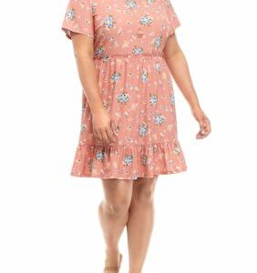 As U Wish Plus Size Short Sleeve Babydoll Necklace Dress, 0X