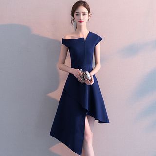 Asymmetrical A-Line Cocktail Dress / Evening Gown