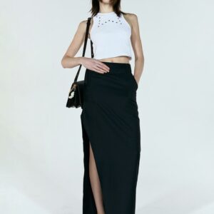 Asymmetrical Maxi Skirt - Stripe