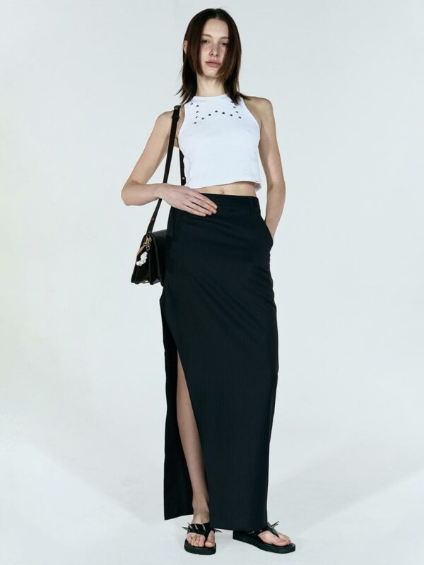 Asymmetrical Maxi Skirt - Stripe