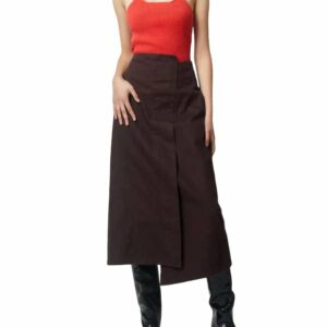 Asymmetrical Skirt In Brown