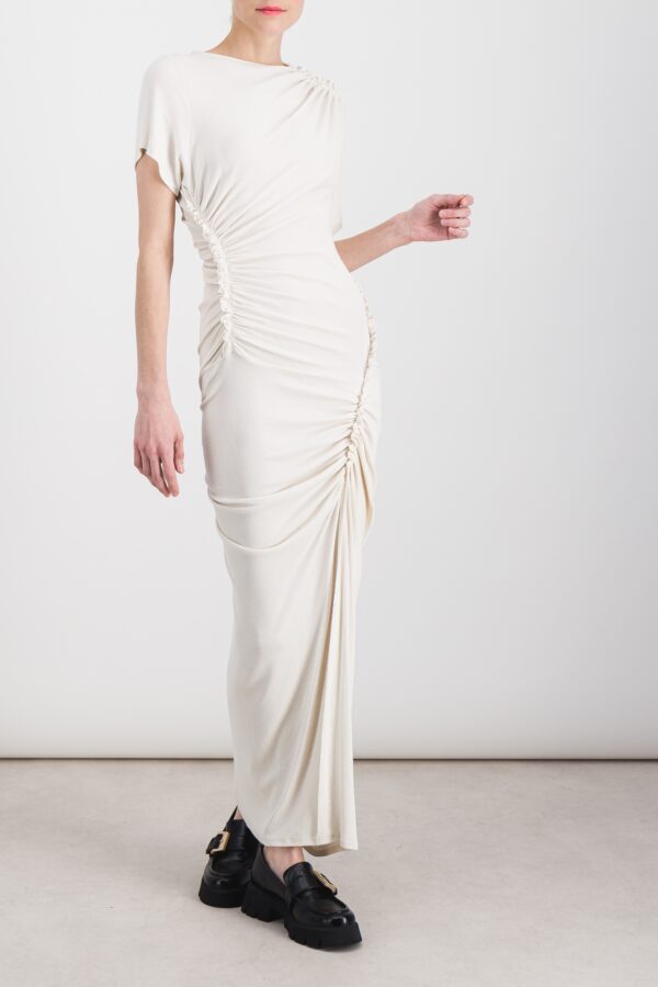 Atlein - Ruched cotton rib maxi dress