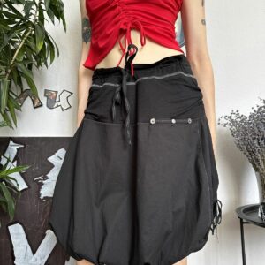 Avant Garde x Beauty Beast Bubble Deconstructive Asymmetrical Mini Skirt Copine Style in Black, Women's (Size 28)