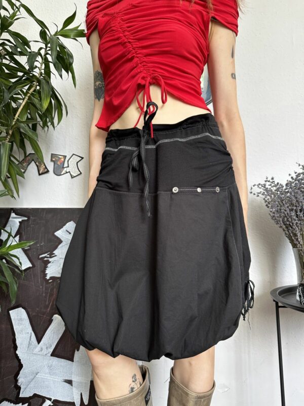 Avant Garde x Beauty Beast Bubble Deconstructive Asymmetrical Mini Skirt Copine Style in Black, Women's (Size 28)