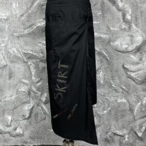 Avant Garde x Cop Copine Vintage Embroidered Logo Asymmetrical Wrap Skirt in Black, Women's (Size 26)