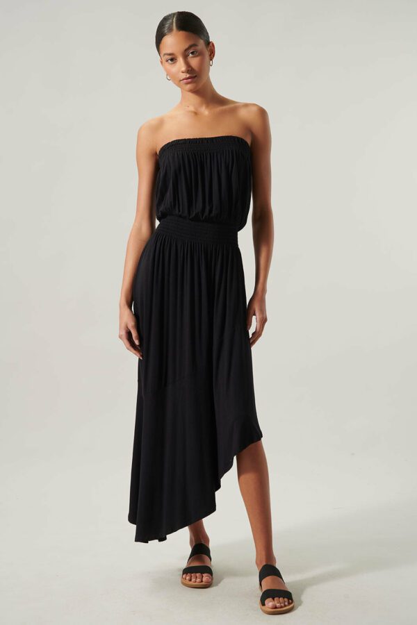 Ayanna Asymmetric Tube Midi Dress