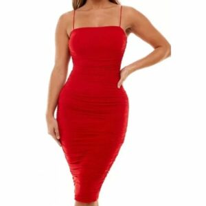 B Darlin Mesh Ruched Tube Dress Red Size 20W, Women's