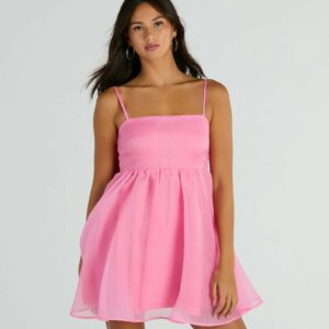 Babe Of The Hour Sleeveless Bow Back Babydoll Dress