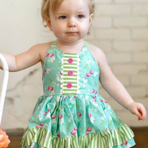 Baby Cherry Romper, Easter Skirted Bubble Dress, Spring Romper