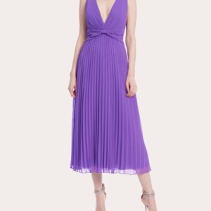 Badgley Mischka Women's Pleated Twist Cocktail Dress in Cobalt Polyester