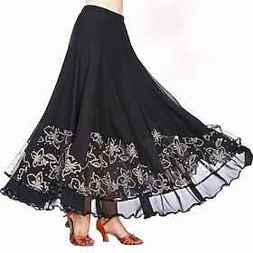 Ballroom Dance Dance Costumes Skirts Petal Paillette Women's Training Performance High Tulle Terylene