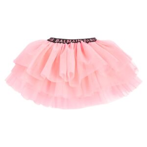 Balmain Kids Logo tulle skirt