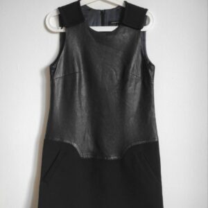 Barbara Bui Shift Leather Combinatore Pinafore Dress Size 40 in Black, Women's