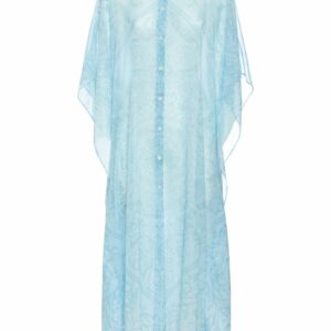 Barocco Print Long Chiffon Kaftan Dress