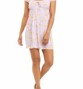 BeBop Juniors' Emma Smock Waist Dress, Large