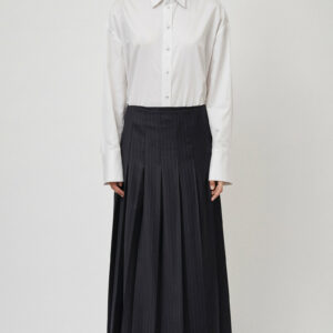 Beare Park - Pleated Wool Midi Wrap Skirt - Navy - AU 6 - Moda Operandi