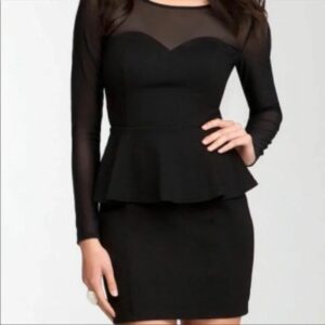 Bebe | Vintage Y2K Peplum Black Dress | Xs, Women's