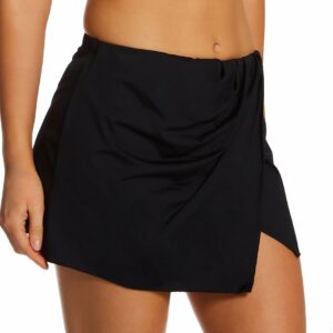 Becca Women's It's a Wrap Pull On Stretch Skirt Cover Up in Black (8571371) | Size Medium | HerRoom.com