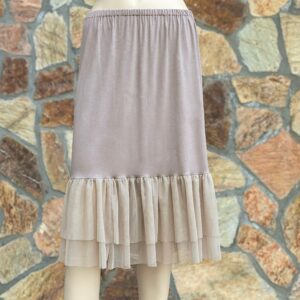 Beige Tulle Skirt Extender Slip, Dress Slip - With Length Option