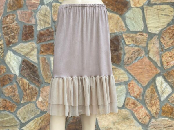 Beige Tulle Skirt Extender Slip, Dress Slip - With Length Option