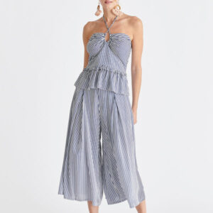 Belted pleated culottes