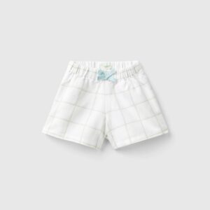 Benetton, Check Culottes, size 6-9, White, Kids