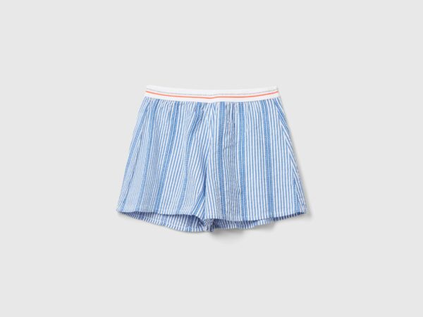 Benetton, Striped Culottes, size XL, Light Blue, Kids