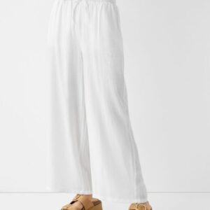 Bershka Crepe Culottes Women Xl White