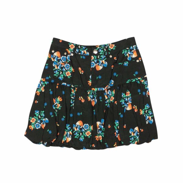 Black And Multicolored Mini Bubble Skirt